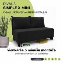 Dvivietis išskleidžiamas sofos Simple X Mini, Podrez, grafito spalvos