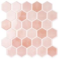 New Self-adhesive Peel and Stick Backsplash Hexagon 12*1 2inch Wallpaper Oil Proof Waterproof Stick Tile for Kitchen Bathroom 12 - 12in rožinė