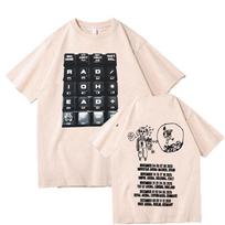 Radiohead 2025 Juodas Turas Marškinėliai Mada Roko Grupės Marškinėliai Vyrams Moterims Medvilniniai Laisvi Viršutiniai Drabužiai Streetwear Vasariniai Trumpomis Rankovėmis Drabužiai S