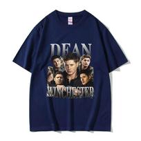 Retro Dean Winchester Aktoriaus Grafinis Marškinėlis Unisex Mados Trumpomis Rankovėmis Marškinėliai Vyrams Laisvalaikio Medvilninis Per dydį Marškinėlis Streetwear S