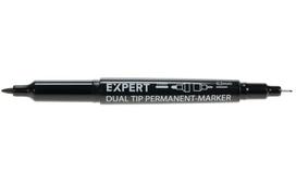 Markeris EXPERT Dvipusis Permanentinis Juodas 1.0 mm / 0.5 mm