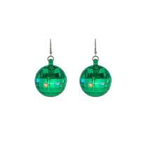 Colorful LED Earrings with Disco Balls Style Nightclub Earrings Plastic Texture Suitable for Party Wear and Clubbing Wear violetinė