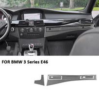 Anglies pluošto automobilio keleivio centrinės konsolės apdailos juostelė Interjero dekoravimo lipdukas BMW 5 serijos E60 2004-2007 m. Priedas juoda