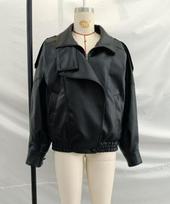 American High Street Biker Leather Jacket - 2025 Autumn/Winter Collection, Stand-up Collar, Stylish & Hot Item Small