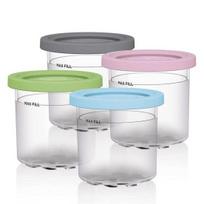 4Pcs Ice Cream Pints Cup Replacement for Cerami Breeze Containers Cups Compatible with NC299AM C300s Series Creamy Ninja Breeze Ice Cream Maker 1 Set