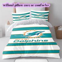 Miami Dolphins Rašto Patalynės Antklodės Komplektas Antklodės Užvalkalas Pagalvės Užvalkalas Namų Puošyba Gimtadienio Dovana (1 * antklodės užvalkalas + 2 * pagalvės užvalkalai, be šerdies) 135x200cm