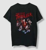 Michael Jackson vyriški juodi „Thriller“ grafiniai marškinėliai trumpomis rankovėmis, unisex M gray