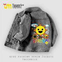 2025 Rhythm Box Sprunki Kids' Denim Jacket - Spring/Autumn Wear 140