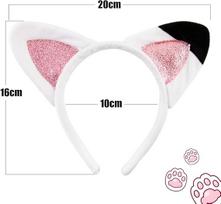 Nauja Gabby katytės namelio galvos juosta Rožinė Katytė Šventinės galvos juostos Su mielomis ausytėmis Animacinis Cosplay galvos apdangalas Helovino plaukų aksesuarai 20cm