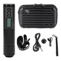 2 in 1 Wireless Rotary Tattoo Pen Kit Cartridge Needle OLED Display Stroke 3.5mm Tattoo Power Supply Grey