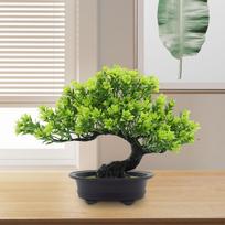 Dirbtinis bonsai medis, Dirbtiniai augalai, vazonai, Dirbtiniai augalai, kambariniai maži netikri dekorai žalia