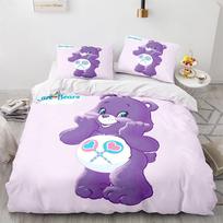 Animacinių filmukų „Care Bears“ antklodės užvalkalų rinkinys, Kawaii „Carebears“ antklodės užvalkalas, pagalvės užvalkalų rinkinys, vaikiškas patalynės komplektas, dekoras, pilnas karalienės dydžio, karališko dydžio EU Twin 135x200cm