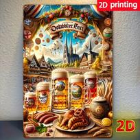 Vintage Tin Beer Sign Oktoberfest Decor Rustic Wall Art Home Bar Pub Metal Plaque 20x30 įvairiaspalvis
