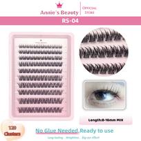 Annie's Grožio Klijų Nereikalaujantys Lipnūs Dirbtiniai Blakstienų Kuokšteliai  Pasidaryk Pats Individualios Blakstienos 8mm-16mm, 120 kuokštelių, Makiažas Roselin-2 gray