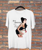 Amy Winehouse trumpomis rankovėmis Dovana gerbėjui Balta S-345XL Marškinėliai - Unisex Marškinėliai M