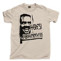 STANLEY KUBRICK  The Shining Redrum Horror HERES JOHNNY Carson Tee Poster Unisex T-Shirt L
