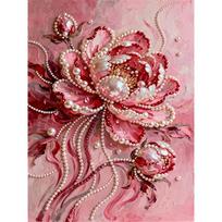 DIY Flower Pearl Art Painting for Home Wall Decor Pearl Gem Paintings Picture Arts Craft  for Adults/Beginners Gift Idea Home Decor Without Frame 30x40cm