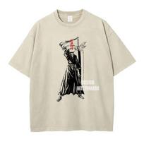 Vintažiniai Y2k trumpomis rankovėmis Anime Bleach Zaraki Kenpachi spausdinti marškinėliai Manga Vintažiniai skalbti per dideli marškinėliai Medvilniniai drabužiai Unisex S