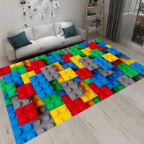 3D Spalvingi Geometriniai Blokų Plotiniai Kilimai Svetainei Miegamajam Statybinių Blokų Žaislų Kilimas Namų Vaikų Kambario Dekoras Neslystantis Grindų Kilimėlis 30X50CM