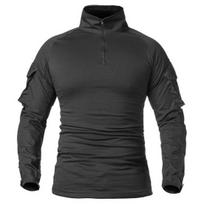Men Combat T-shirt Camouflage Stand Collar Slim Long Sleeve Autumn Shirt for Outdoor M juoda