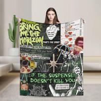 BMTH Bring Me The Horizon Šilta minkšta antklodė Pikniko pliušas Lovos užtiesalai Raštas Lauko flanelinis lovatiesis Sofos lovos užvalkalas 30x40in