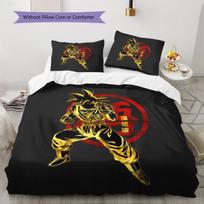 Son Goku Pattern Bedding,Quilt Set Quilt Cover Pillowcase Home Birthday Gift (1 * duvet cover + 2 * pillowcase, without core) 135x200cm