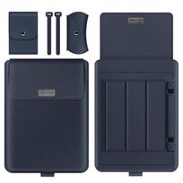 Convertible Computer Bag for Huawei, Lenovo, Xiaomi 14-15'' & MacBook 13'' Laptops – Protective Case with Stand For 11/12 inch (MacBook Air 13 inch M1) rožinio aukso spalvos