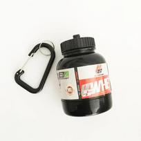 100ML Lauko Sporto Mini Nešiojamas Baltymų Konteineris Miltelių Buteliukas Su Išrūgų Raktų Pakabuku Sveikatos Piltuvėlis Vaistinėlė Mažas Vandens Puodelis juoda