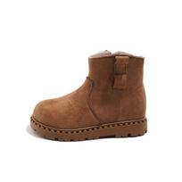 2025 Autumn/Winter Girls' Plush Martin Boots - Warm & Versatile for Kids 24/15cm tamsiai ruda spalva