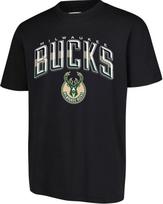NBA Milwaukee Bucks Vyriški marškinėliai Arched Plexi Trumpomis rankovėmis, Dydis L, Juodi S juoda