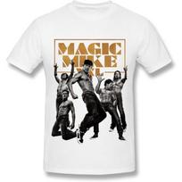 CaiTian Vyriški Filmo Magic Mike XXL Plakato Marškinėliai S balta