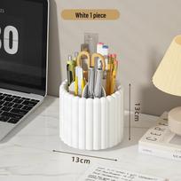 Rotating Desktop Pen & Cosmetic Storage Box with Drawer