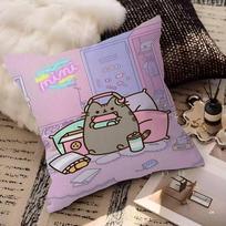 Cute P-Pusheen Cat Pillow Gifts Home Office Furnishings Bedroom Sofa Car Cushion Cover Case 45x45cm 12x12Inch