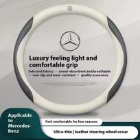 Anglies pluošto odos automobilio vairo užvalkalas Mercedes Benz A B C E S R V klasės CLA GLA GLC GLK SLK W204 W205 W206 W212 W213 B Gray O