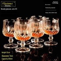 Flavinmci Europos Kristaliniai Raudonojo Vyno ir Brandy Stiklų Rinkinys (6 vnt)