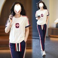 Sweatpants Suit Women's Spring Korean Style Loose Fashion Sweatshirt Casual Wear Two-piece Set M raudona