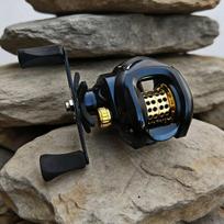 Black Gold Micro Baitcasting Reel - Universal Freshwater Metal Fishing Reel with Anti-Explosion Line Black Gold Left Hand