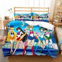 Sailor Moon patalynės komplektas Antklodės užvalkalas Cosplay Pagalvės užvalkalas Animacinis Anime Dekoracija Lovos užtiesalas Miegamojo antklodės užvalkalas Patalynės komplektas Kalėdinė dovana EU Single(135*200cm)3pcs