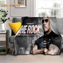 3D Uola Dwayne'as Johnsonas Aktorius Minkštas flanelinis pledas, Mesti pledą Patogus pledas Piknikui Lova Sofai Namų Miegamajam Dovana 75x90cm