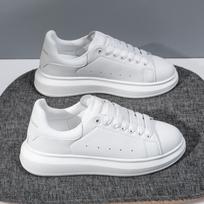 McQueen maži balti moteriški batai 2025 m. pavasario naujiena, storapadžiai, didinantys aukštį, universali, studentiška, minkštapadė, lengva, sportinė platforminė avalynė 35
