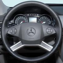 Rankomis siūtos juodos dirbtinės odos automobilio vairo apdangalai, skirti Mercedes Benz W164 M-Class ML350 ML500 X164 GL-Class GL4 White Thread