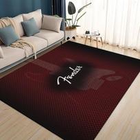3D Retro Fender logo Guitar Instruments Music Carpet Rug for Living Room Bedroom Home Sofa Decoration,kids Non-slip Floor Mat 40x60cm( 15x23in )