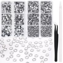 Colored Hotfix Rhinestones Drill Set with Dotting Pen & Tweezers - Jewelry Accessories DMC Flat Back Middle East Drill 6 Compartments + 6 Compartments balta