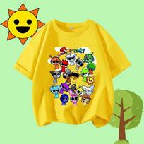 Sprunki Kids T-shirt Summer Children Incredibox Game Cotton Short Sleeve Top Boy Anime Fashion Cute Tee Girl Casual Clothes Gift 140