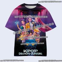 Kpop Demonų Medžiotojai Vaikų Marškinėliai Anime Animacinis Vasariniai Trumpomis Rankovėmis Kasdieniai Harajuku Marškinėliai Berniukams Mergaitėms Šauni Dovana Viršūnės 100
