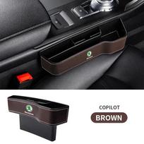 Automobilio puodelio laikiklis Sėdynės organizatorius Laikiklis Sandėliavimo dėžutė Skoda Octavia Rapid Fabia Superb Kodiaq Scala Karoq Kamiq Automobilio priedas beige right