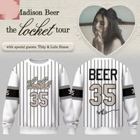 Madison Beer The Locket Tour 2026 Megztinis Ilgomis Rankovėmis Apvalia Kaklo Iškirpte Laisvi Megztiniai Dainininkės Dizainas 3D Spausdinimo Drabužiai S