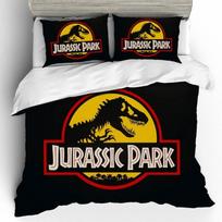 J-Jurassic P-Park patalynės komplektas 3D spausdintas antklodės užvalkalų komplektas su 1-2 pagalvių užvalkalais Vienvietis Karališkas dydis Vaikams Suaugusiųjų Miegamojo Dekoras EU Single(135*200cm)3pcs