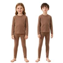 Švelnus vaikiškas pižamos komplektas, 2 vnt.: Patogus šiltas ilgomis rankovėmis viršutinis drabužis ir tamprios kelnės su elastine juosta naktiniams drabužiams 3-4 Years šviesiai mėlyna spalva