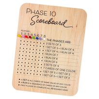 Phase 10 Score Board Wooden Phase 10 Scorecard And Round Phase 10 Dice Cards Game One Size